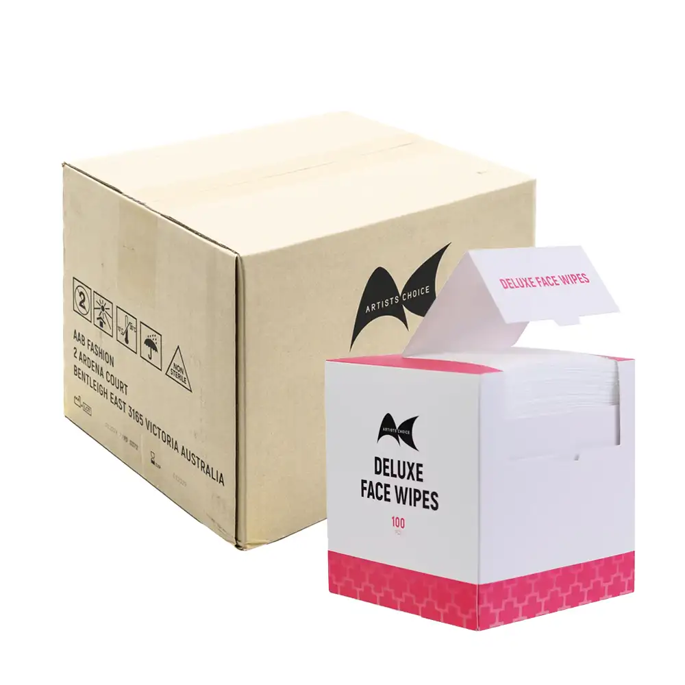 DELUXE FACE WIPES 45GSM 30X30CM 100 PER BOX