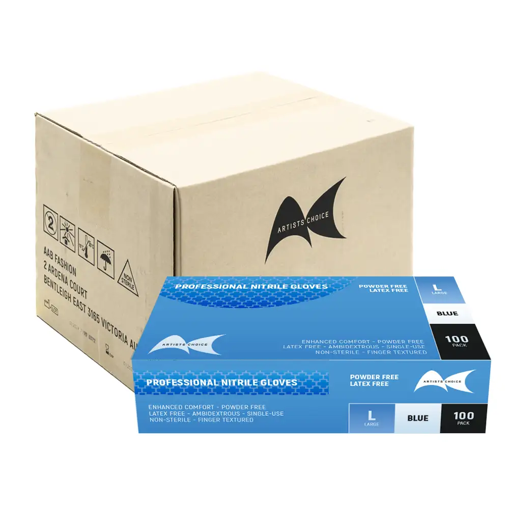 BLUE NITRILE GLOVES LARGE