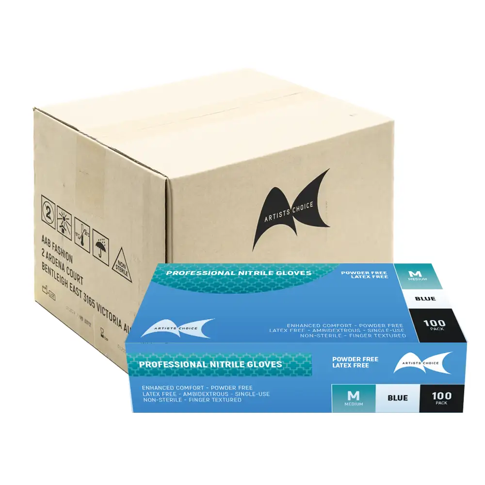 BLUE NITRILE GLOVES MEDIUM